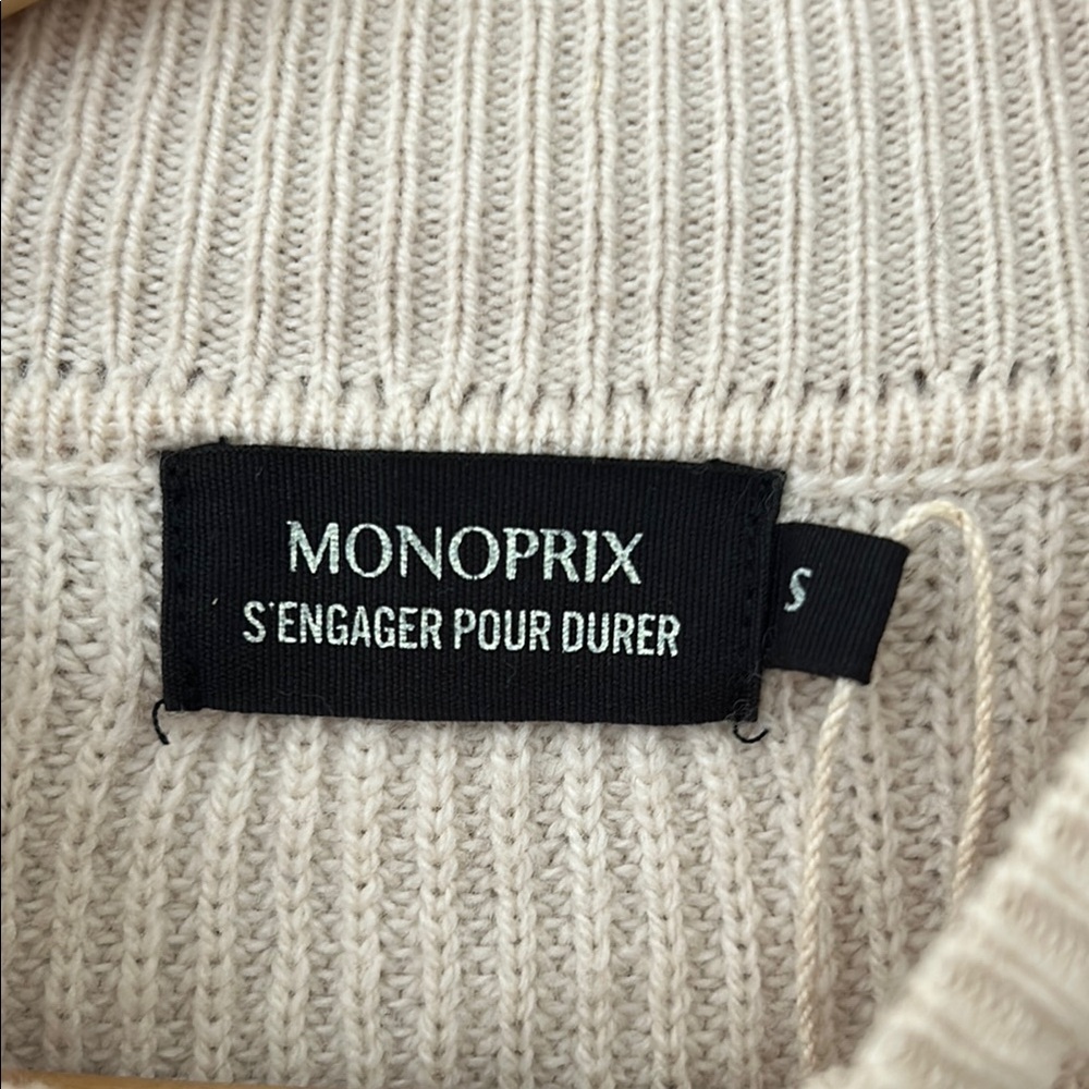 Monoprix France Cream Knit Sweater